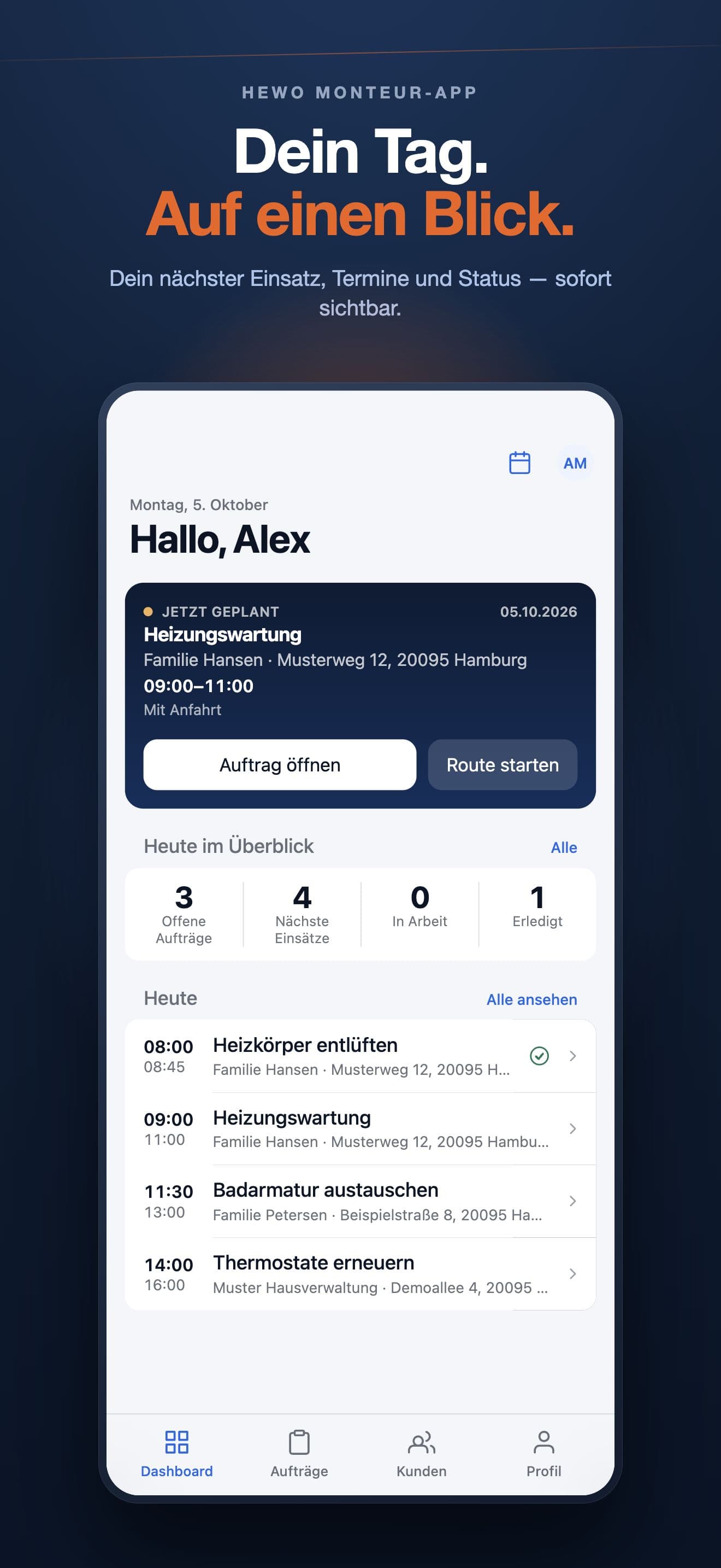 HeWo App Dashboard